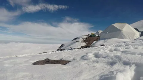 High camp of the chimborazo volcano Stock Footage 226601289