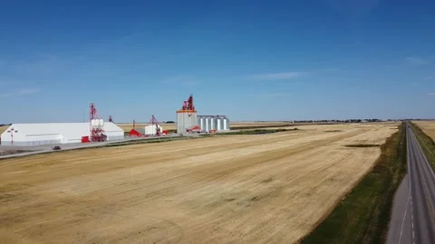 High capacity grain elevator, Alberta Stock Footage 211787750