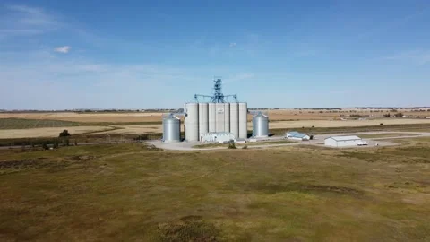 High capacity grain elevator, Alberta Stock Footage 211787783