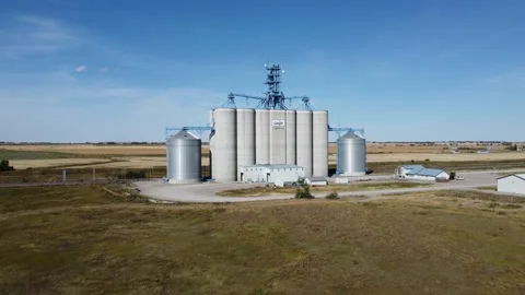 High capacity grain elevator, Alberta Stock Footage 211787815