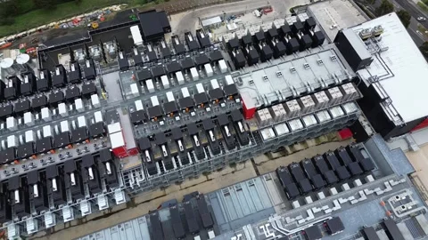 High Capacity Server Farm and Data Center Infrastructure Stock Footage 334914480