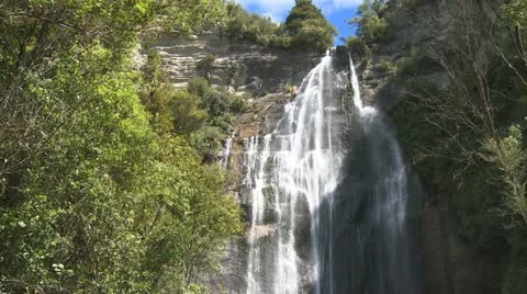 High cascading waterfall Stock Footage 10850025