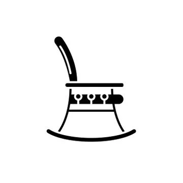 High chair black icon, vector sign on isolated background. High chair concept Stock Illustration