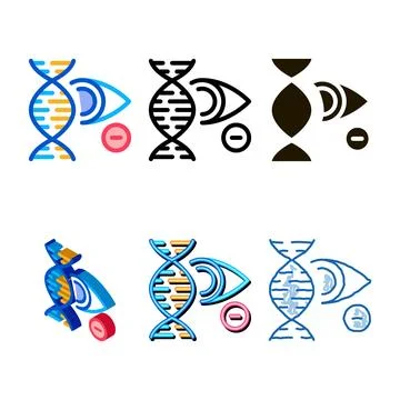 High chance of eye vector pack outline Stock Illustration