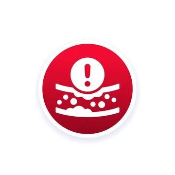High cholesterol icon with an artery, vector Stock Illustration