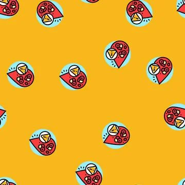 High cholesterol obesity overweight vector seamless pattern Stock Illustration