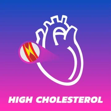 High Cholesterol vector icon logo Stock Illustration