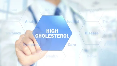 High Cholesterol,Doctor working on holographic interface, Motion Graphics Stock Footage 74817632