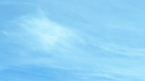 High Cirrus White Clouds in the Azure Sky on a Sunny Day, Timelapse. Blue Skyscr Stock Footage 219393760
