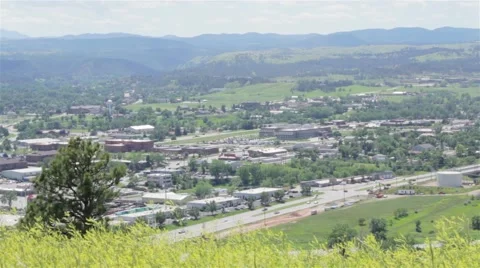 High City View With Trees Stock Footage 47745173