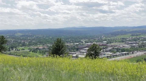 High City View With Trees Stock Footage 47745177