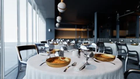 High-class establishment with no diners present イラスト素材