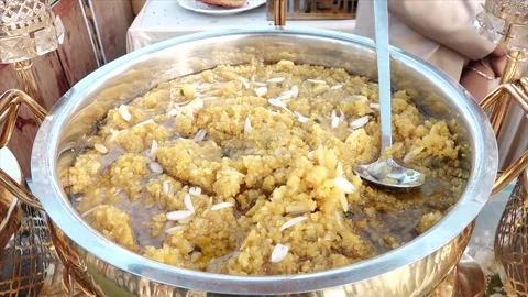 High Class Indian Wedding Catering Welcome Drink Service – 4K Footage Stock Footage 311372846