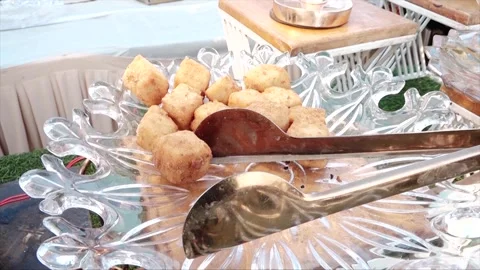 High Class Indian Wedding Catering Welcome Drink Service – 4K Footage Stock Footage 311373004