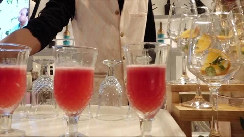 High Class Indian Wedding Catering Welcome Drink Service – 4K Footage Stock Footage 311373469