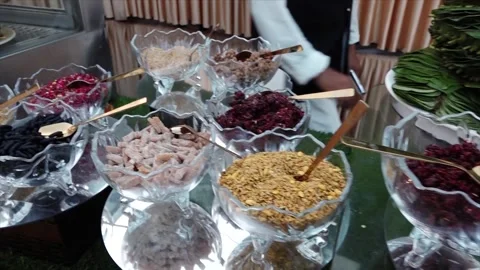 High Class Indian Wedding Catering Welcome Drink Service – 4K Footage Stock Footage 311374755