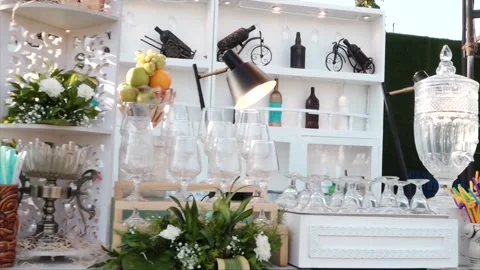 High Class Indian Wedding Catering Welcome Drink Service – 4K Footage Stock Footage 311374953