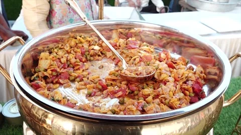High Class Indian Wedding Catering Welcome Drink Service – 4K Footage Stock Footage 311374974