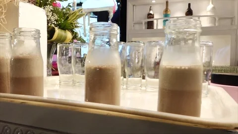 High Class Indian Wedding Catering Welcome Drink Service – 4K Footage Stock Footage 311375375