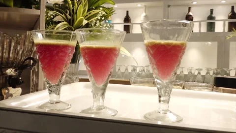 High Class Indian Wedding Catering Welcome Drink Service – 4K Footage Stock Footage 311375400