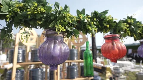 High Class Indian Wedding Catering Welcome Drink Service – 4K Footage Stock Footage 311375673