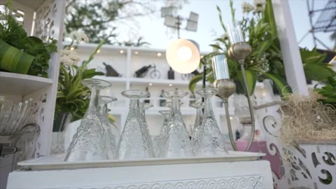 High Class Indian Wedding Catering Welcome Drink Service – 4K Footage Stock Footage 311375804