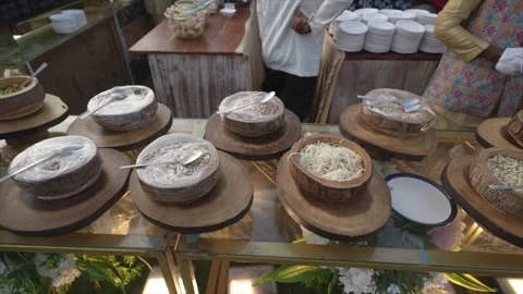 High Class Indian Wedding Catering Welcome Drink Service – 4K Footage Stock Footage 311376001
