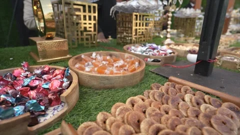 High Class Indian Wedding Catering Welcome Drink Service – 4K Footage Stock Footage 311376201