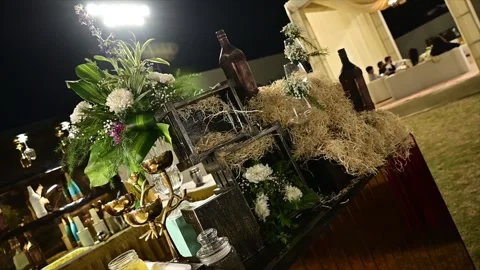 High Class Indian Wedding Catering Welcome Drink Service – 4K Footage Stock Footage 311376819