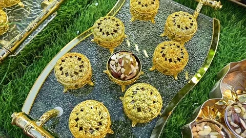 High Class Indian Wedding Catering Welcome Drink Service – 4K Footage Stock Footage 311431223