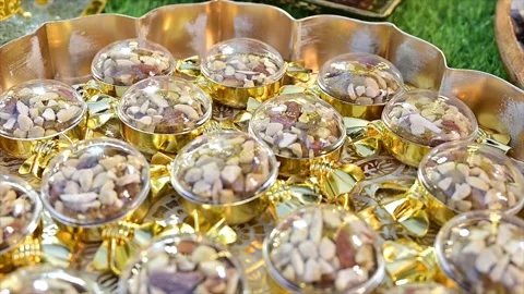 High Class Indian Wedding Catering Welcome Drink Service – 4K Footage Stock Footage 311431428