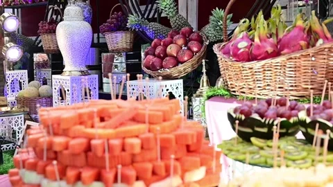 High Class Indian Wedding Catering Welcome Drink Service – 4K Footage Stock Footage 311431559