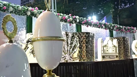High Class Indian Wedding Catering Welcome Drink Service – 4K Footage Stock Footage 311432885