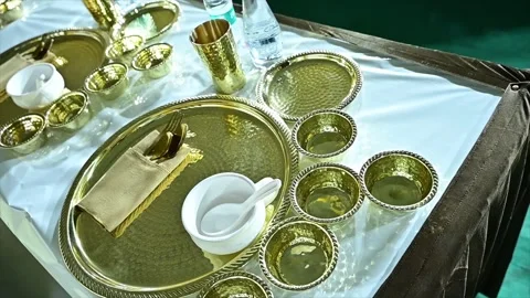 High Class Indian Wedding Catering Welcome Drink Service – 4K Footage Stock Footage 311433219