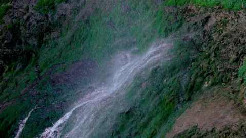 High cliff waterfall Stock Footage 141852385