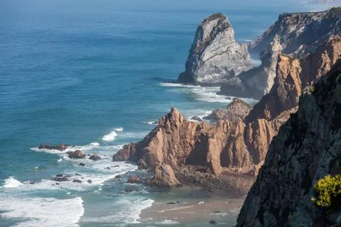 High cliffs on the coast Stock Photos