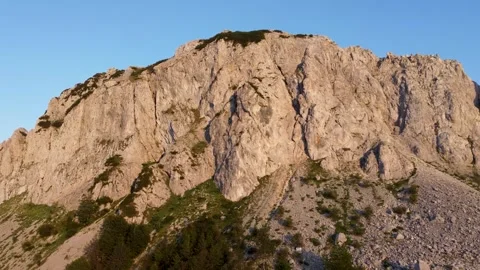 High cliffs on the mountain, aerial drone view. Rocks in nature Stock Footage 321135866