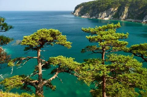 High cliffs in the ocean. Foto stock