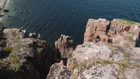High cliffs over dark blue North Sea. Stock Footage 71020288
