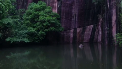 High cliffs in the pond 스톡 동영상 74064009