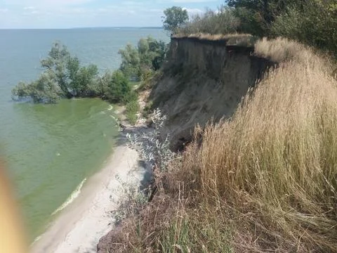 High cliffs by the summer sea Foto stock