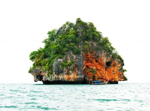 High cliffs on the tropical island Stock Photos