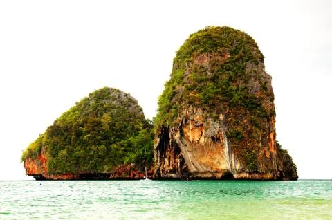 High cliffs on the tropical island Stock Photos