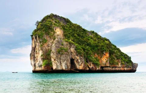 High cliffs on the tropical island Stock Photos