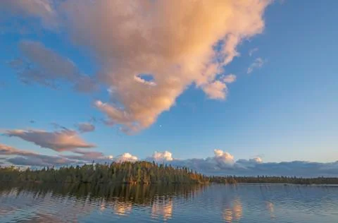 High Clouds in the Evening Light 스톡 사진