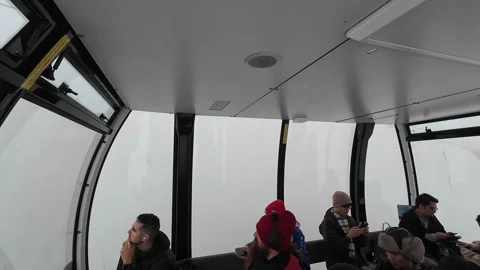 High up in the clouds interior of cable car 库存影片 295086373