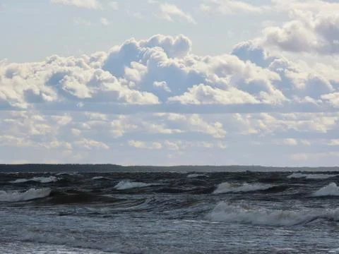 High clouds over sea 스톡 사진