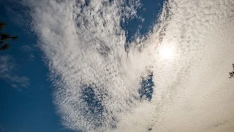 High Clouds Sreaming Across Sky in Front of Sun Time lapse Stock Footage 281708641