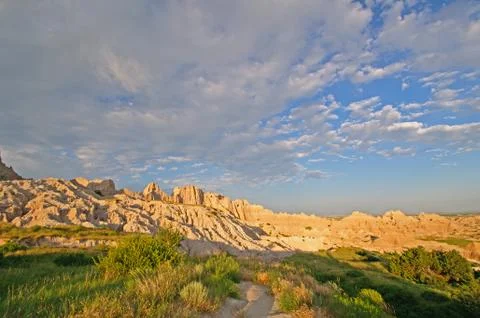 High clouds at sunset Stockfoto's