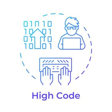 High code blue gradient concept icon 스톡 일러스트